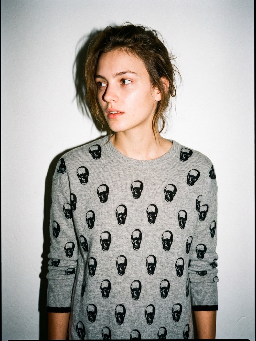 Catherine Catherine Malandrino 100% Cashmere Skull Sweater | XS